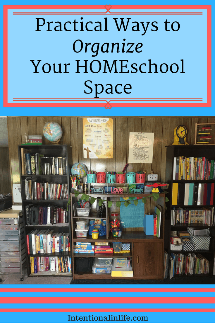 Here are some practical ways to organize your HOMEschool space while creating a loving, relaxing and enjoyable space in your home.