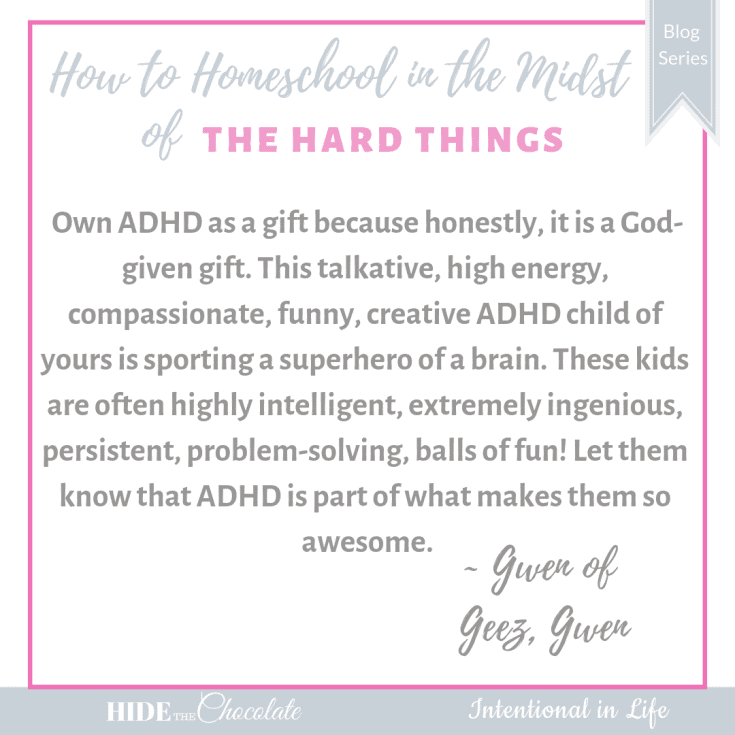 There are a lot of small changes you can make inside your homeschool to restore peace and success in your studies when teaching a student with ADHD. 