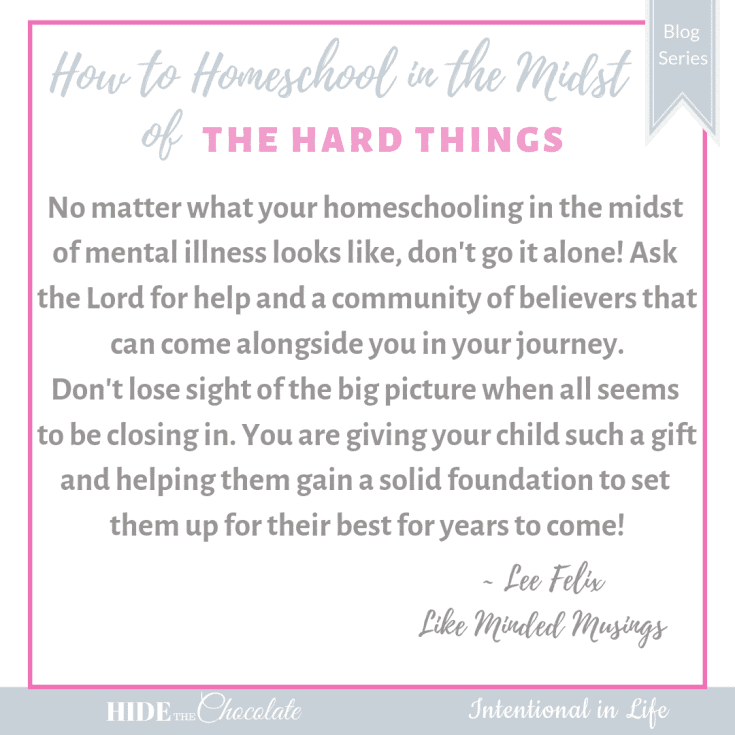 God can give us strength and provide wisdom, discernment, peace and help even when homeschooling in the midst of mental illness.