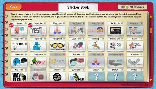 Teaching Textbooks 4.0 Sticker Book Screenshot
